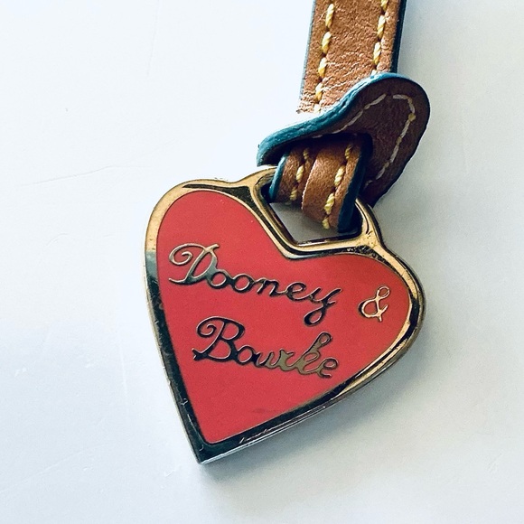 DOONEY & BOURKE Enamel Heart Pink CharmKey Fob Replacement with 5” Leather Strap - Picture 3 of 6